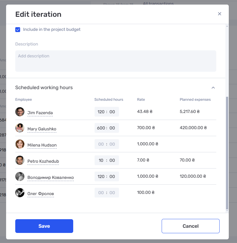 New Planning Features in if.team: Hour Detailing and Iteration Descriptions - фото 5