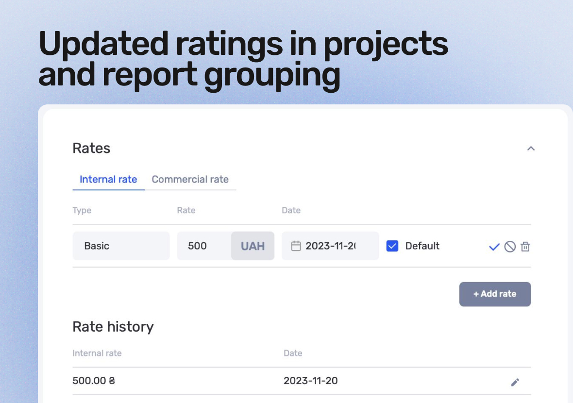 New features for rates and task reports - фото 3