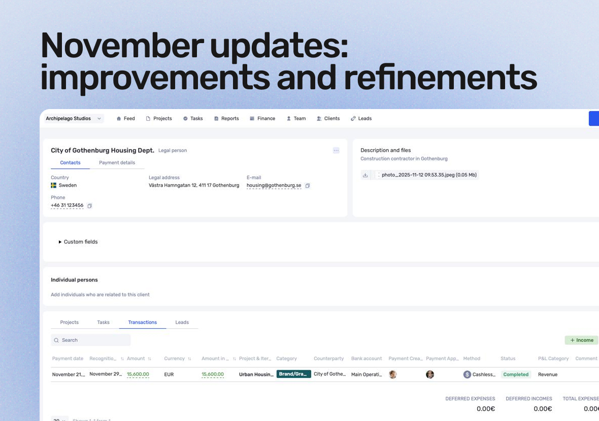November Updates: Smarter Reports, a Rebuilt Client Profile, and a Wave of Improvements - фото 3