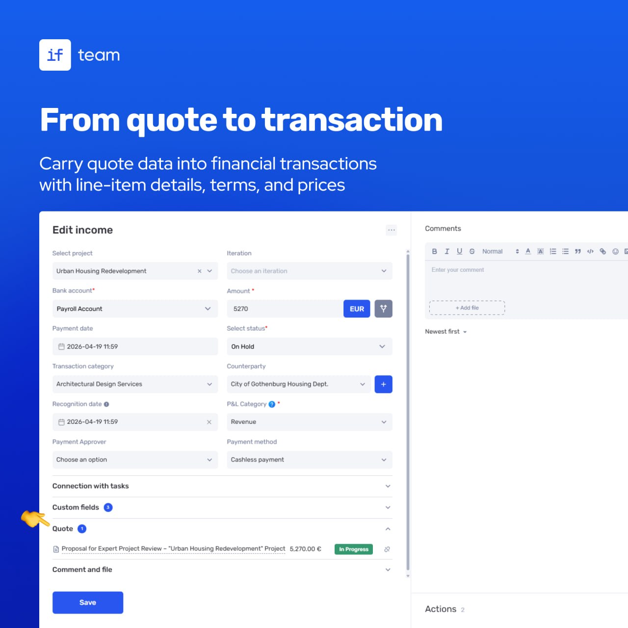 A new “Quotes” module has been added in if.team - фото 6